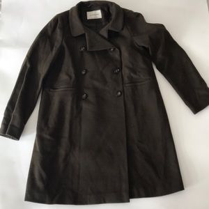 Olive wool Lazzari coat, made in Italy